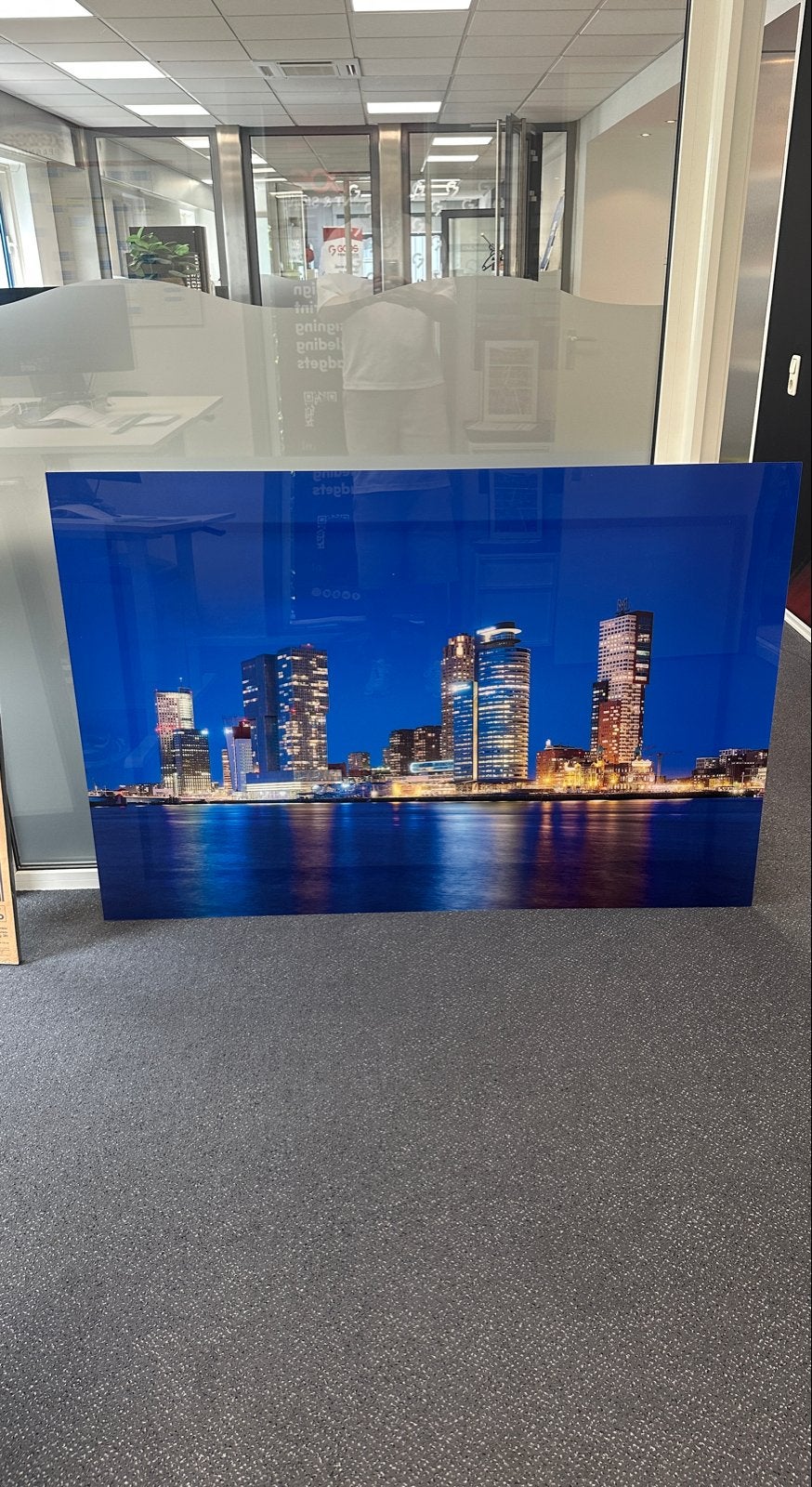 Rotterdam Skyline Foto op Plexiglas - 150x100 cm, Ophalen, 125 cm of meer, Zo goed als nieuw, Foto of Poster