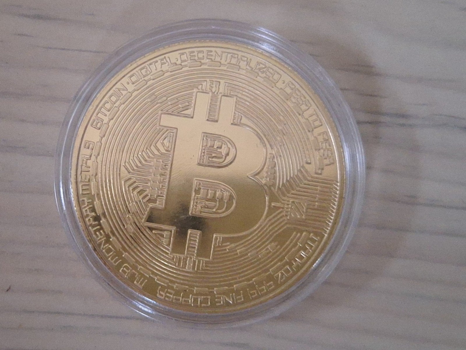 Prachtige grote vergulde bitcoin munt, Ophalen of Verzenden