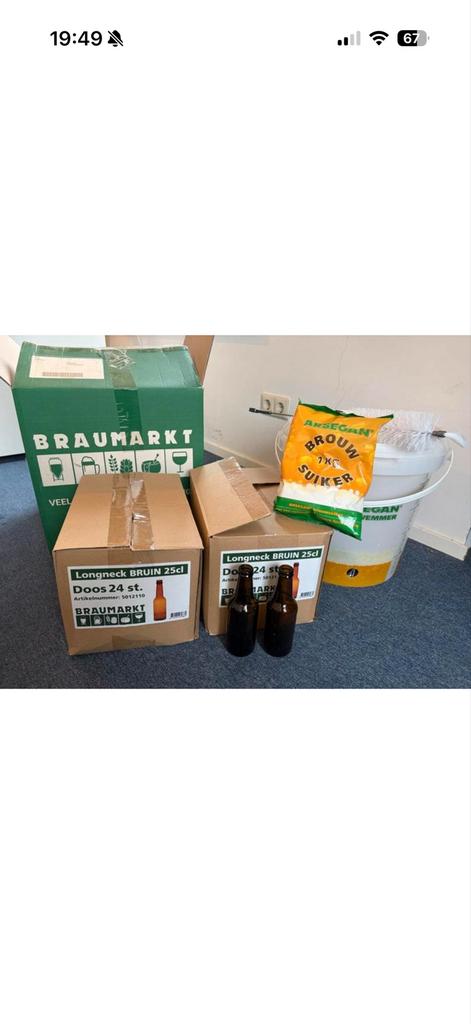 Bierbrouwset inclusief flessen, Hobby en Vrije tijd, Overige Hobby en Vrije tijd, Ophalen, Nieuw