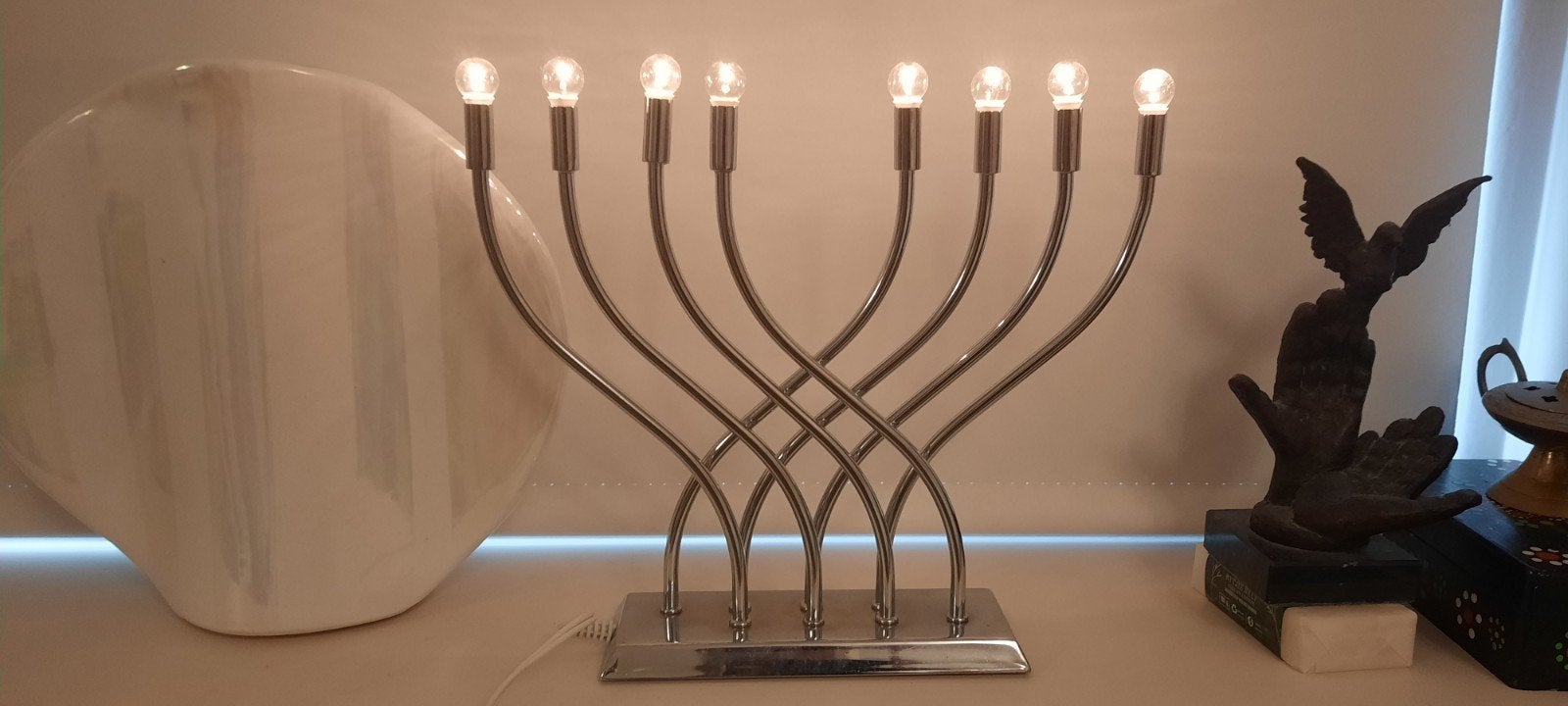 IKEA Van lamp - Moderne 9-armige tafellamp, Metaal, Zo goed als nieuw, Zilver, Modern