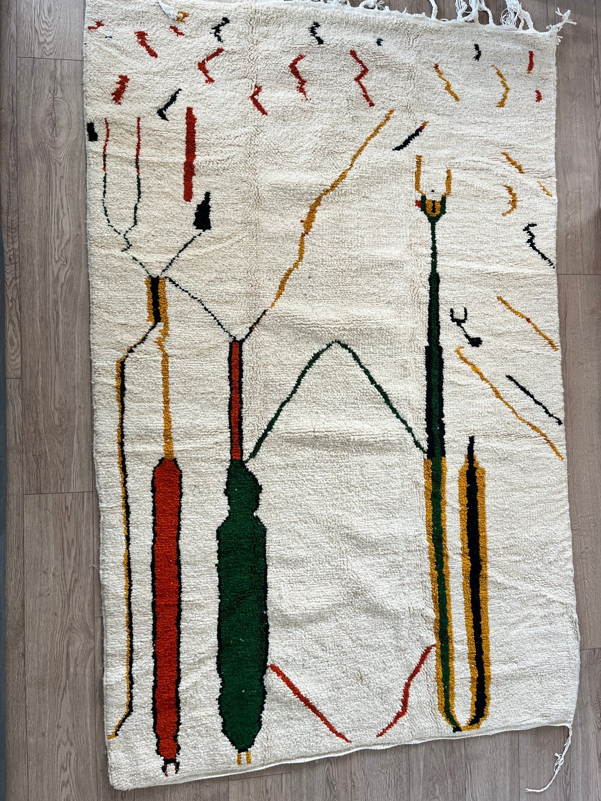 handmade 100% wool berber carpet vloerkleed tapijt, Huis en Inrichting, Stoffering | Tapijten en Kleden, Ophalen, Wit, 150 tot 200 cm