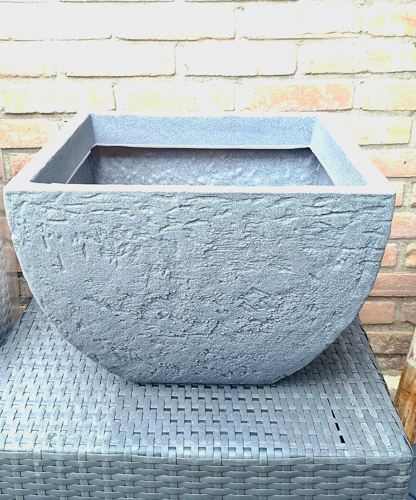 Grijze Bloempot, Ophalen, Gebruikt, 40 cm of meer, Minder dan 40 cm