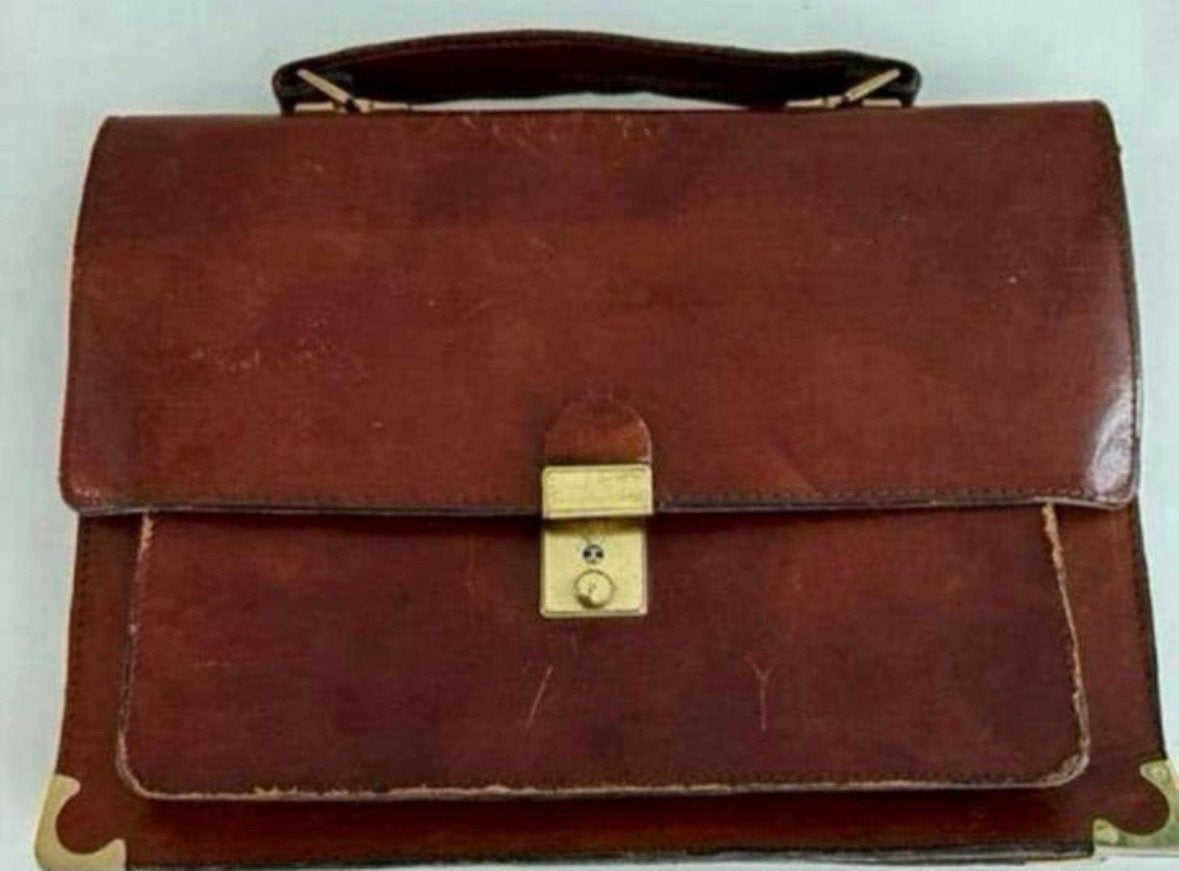 Leder compacte aktetas Attaché tas briefcase 33x23 cm, Minder dan 30 cm, Bruin, Aktetas of Boekentas, Ophalen of Verzenden