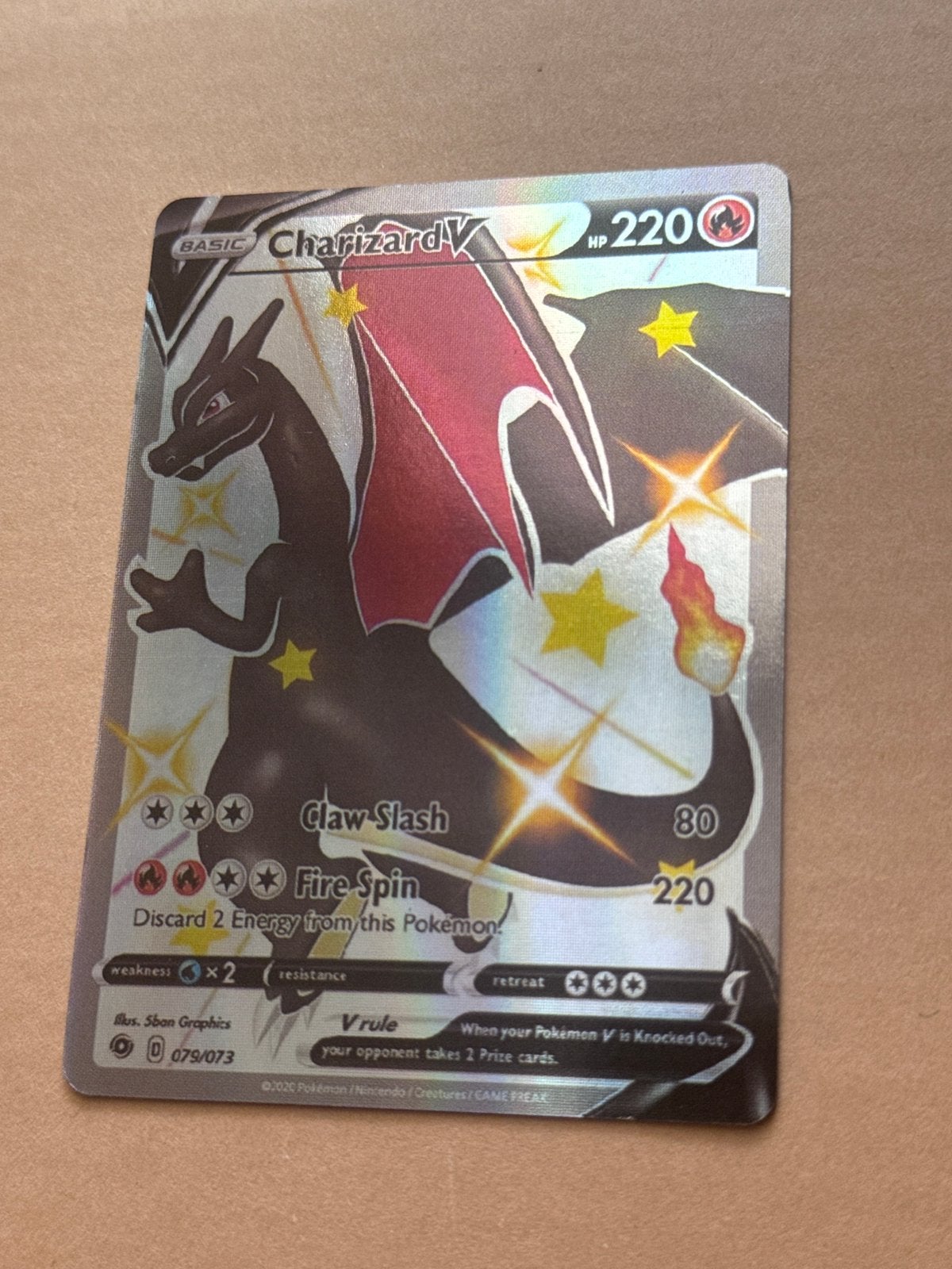 charizard v 079/073 pokemon, Ophalen of Verzenden, Zo goed als nieuw