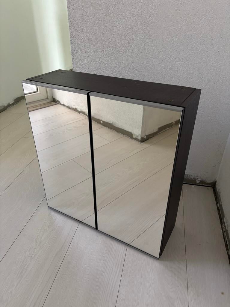 Moderne spiegelkast voor badkamer - Donkerbruin, Huis en Inrichting, Badkamer | Badkamermeubels, Ophalen, Spiegelkast, 50 tot 100 cm
