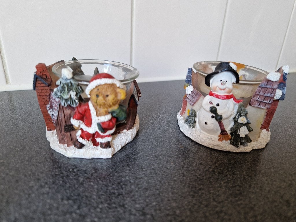 2 lieve kerst waxine lichtjes houders, Ophalen of Verzenden, Zo goed als nieuw