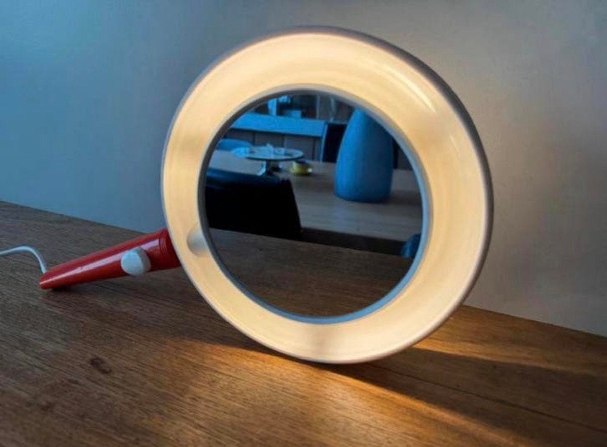 Vintage Spectralux kunststof draagbare make up spiegel.522, Minder dan 50 cm, Rond, Ophalen of Verzenden, Zo goed als nieuw