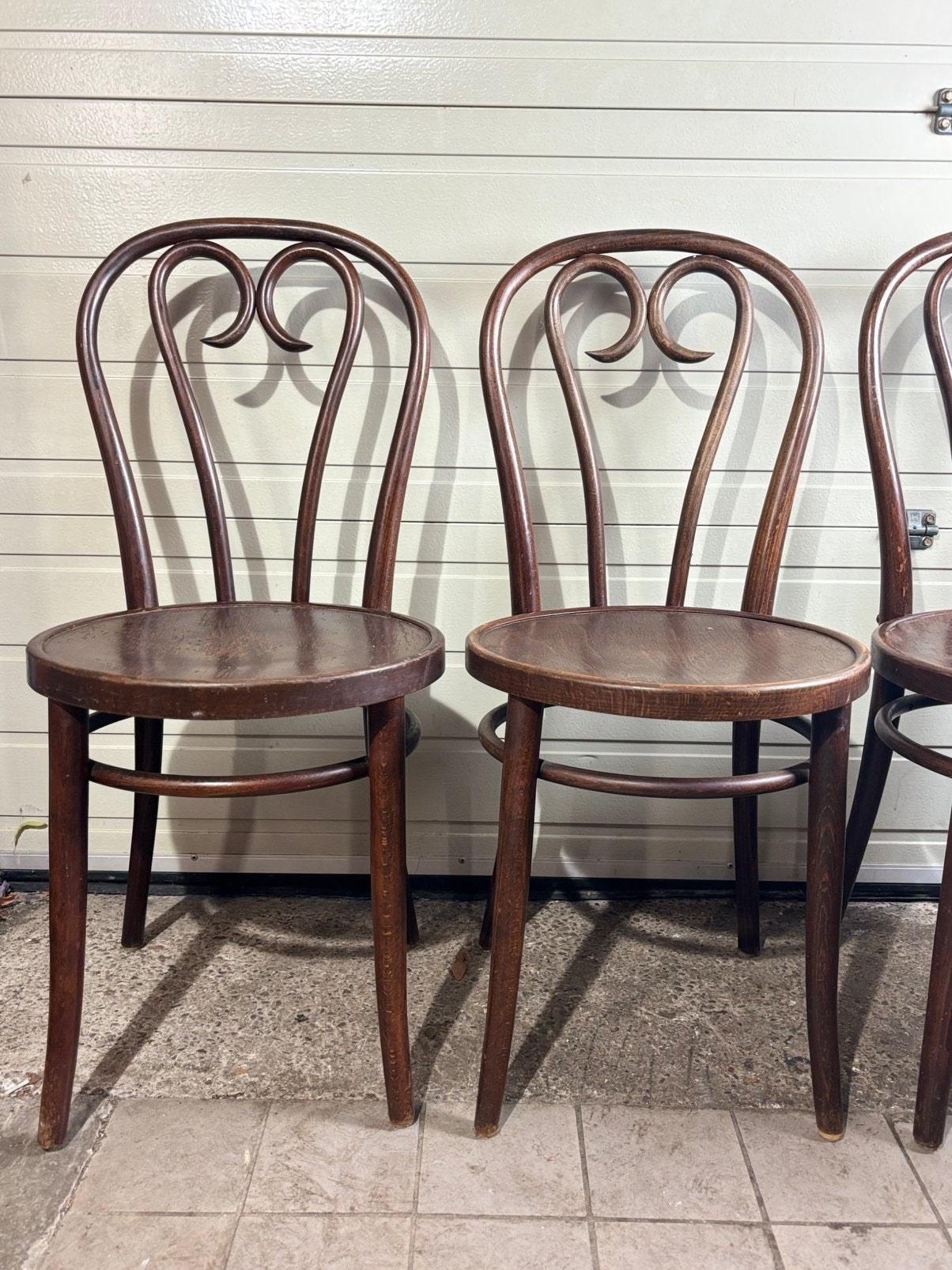 Set van 3 Vintage Weense Bentwood Bistrostoelen Thonet-stijl, Ophalen