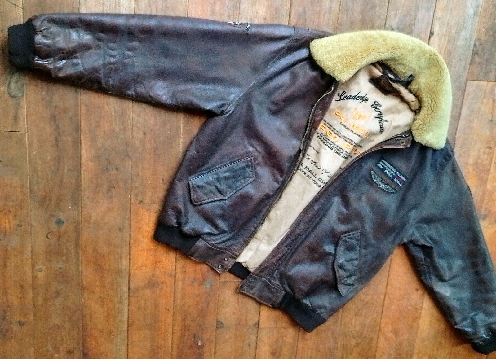 Supergaaf leren Pall Mall piloten jack!, Ophalen of Verzenden, Zo goed als nieuw, Maat 56/58 (XL), Bruin