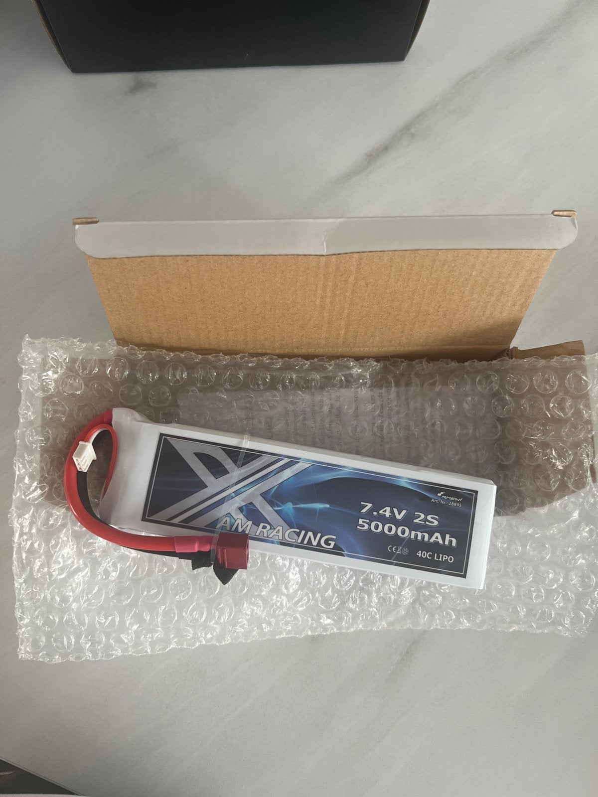 Nieuwe AM Racing 7.4V 2S 5000mAh 40C LiPo accu, Ophalen of Verzenden, Nieuw