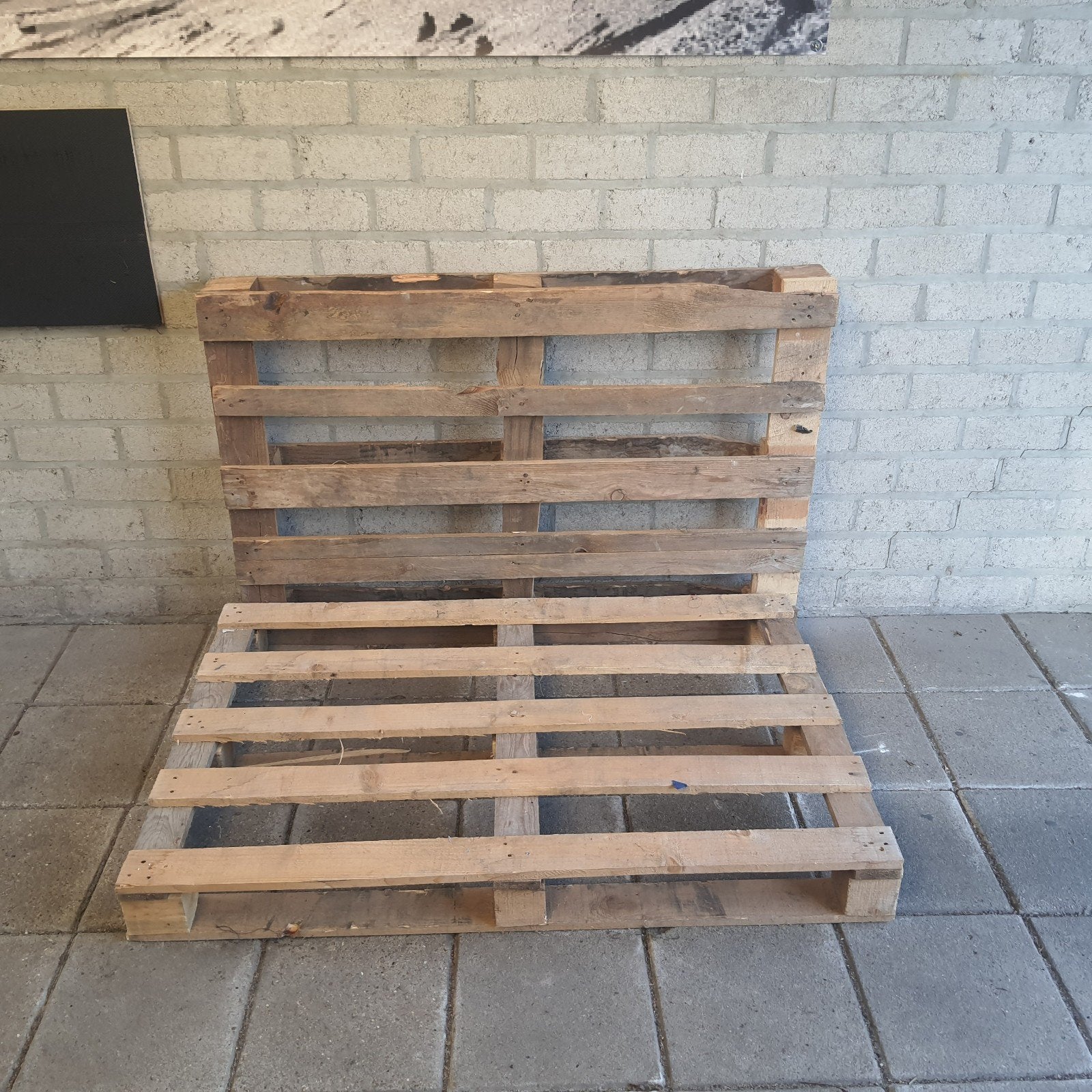 pallet houten bankje, Ophalen, Zo goed als nieuw, Hout