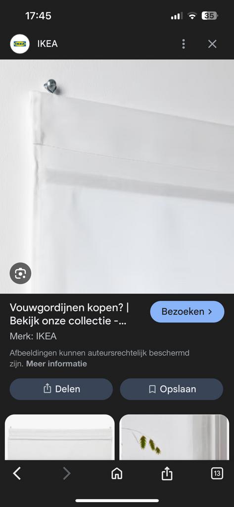 4x Ikea vouwgordijnen 60 cm br, Huis en Inrichting, Ophalen, Zo goed als nieuw, 50 tot 100 cm, Minder dan 100 cm