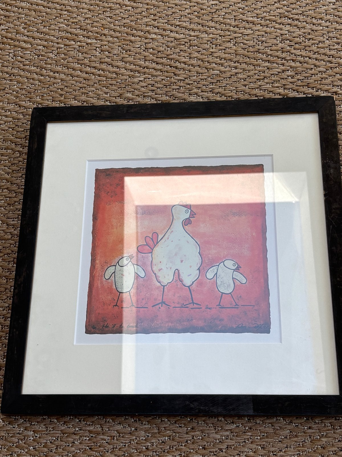 Ingelijste print 'He'll be back' van Ans van Dijk, Ophalen, Papier/karton, Print, Dieren