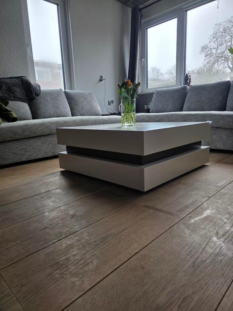 Salontafel wit 90x90 - Hofstede Raanhuis, Huis en Inrichting, Ophalen, 50 tot 100 cm, Vierkant, 50 tot 100 cm