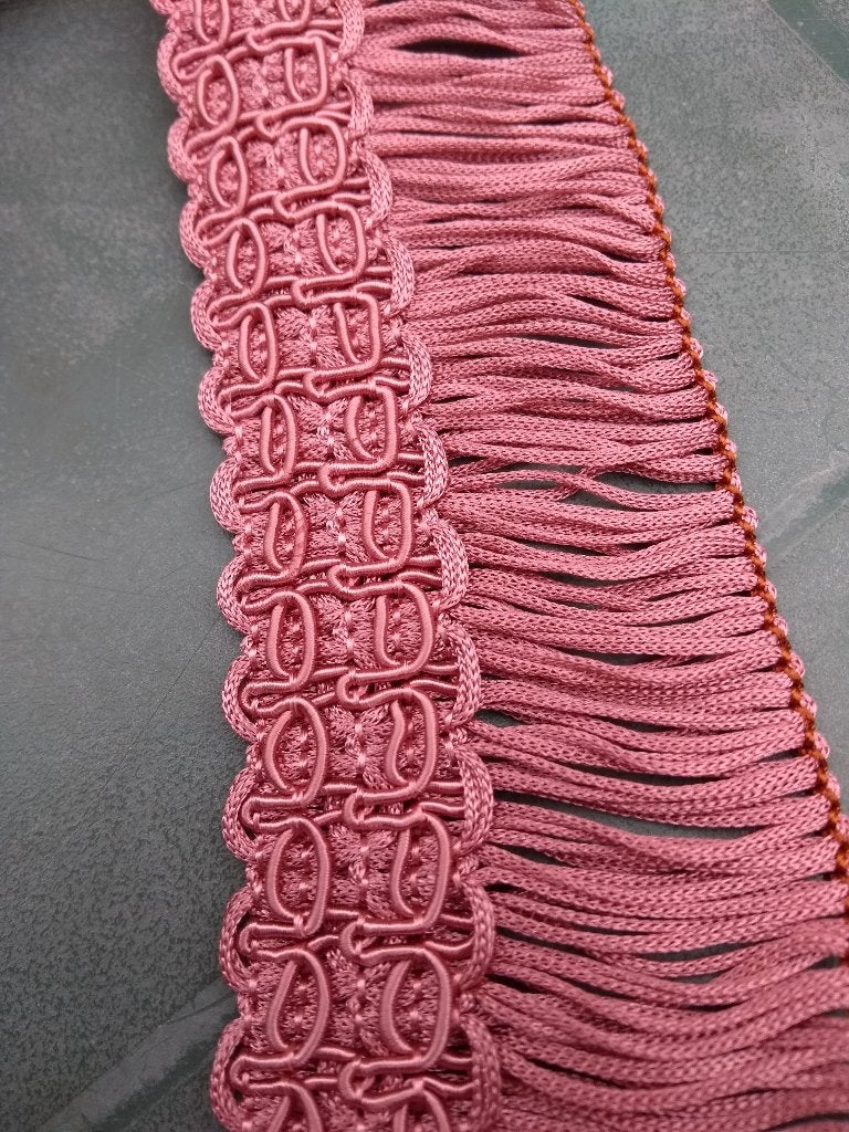 Vintage fournituren geweven sierband roze 25 meter (FB14), Ophalen of Verzenden, Nieuw, Lint, Band of Elastiek