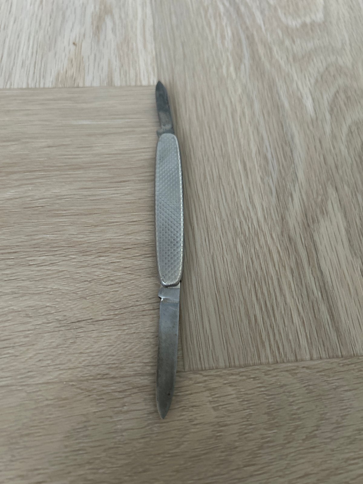 Vintage Zakmes met Twee Lemmeten - Zilverkleurig, Antiek en Kunst, Ophalen of Verzenden