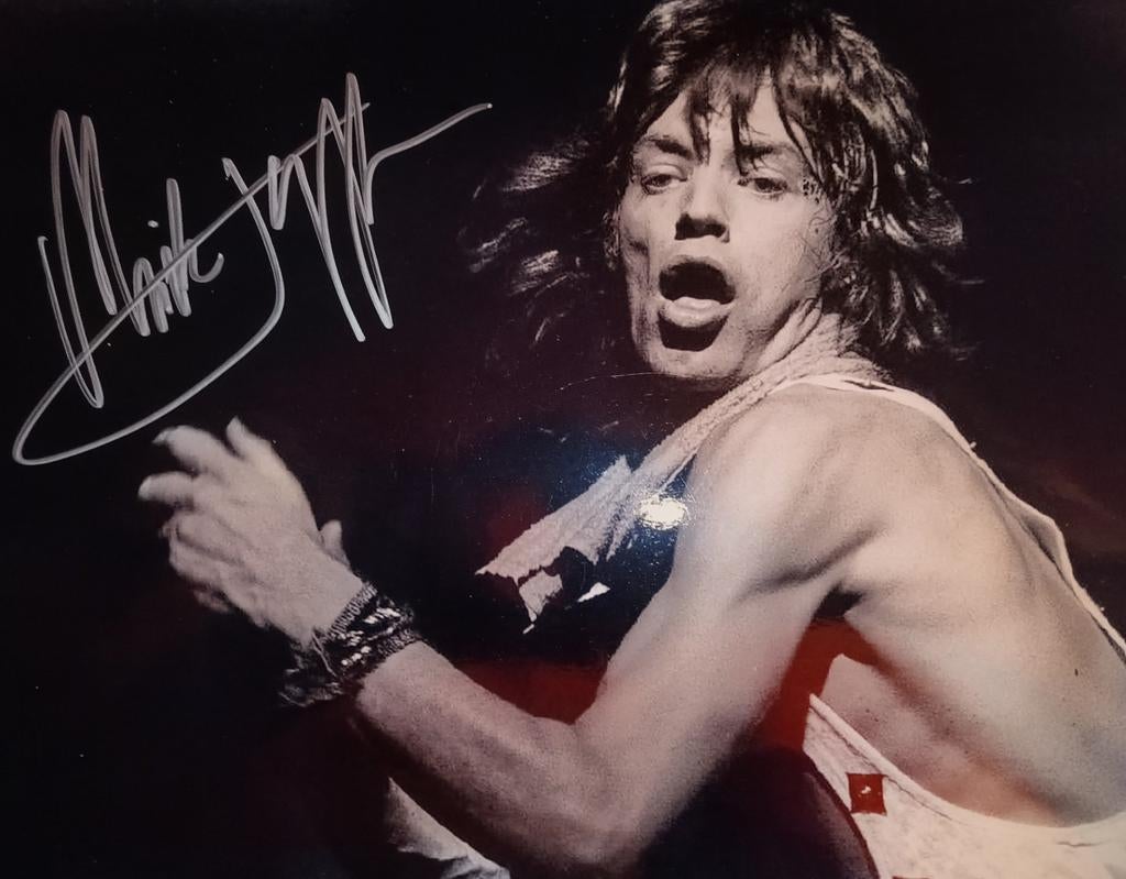 Mick Jagger foto met handtekening/certificaat, Verzamelen, 1980 tot heden, Foto, Ophalen of Verzenden, Zo goed als nieuw