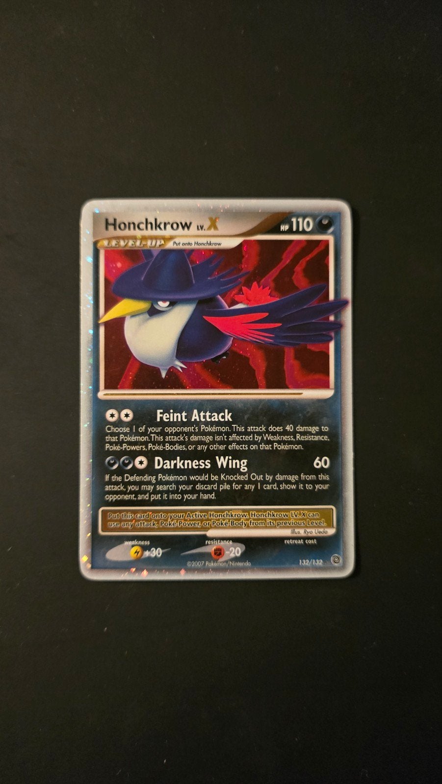 Oude Pokémon kaart Honchkrow Lv.X 132/132, Ophalen of Verzenden