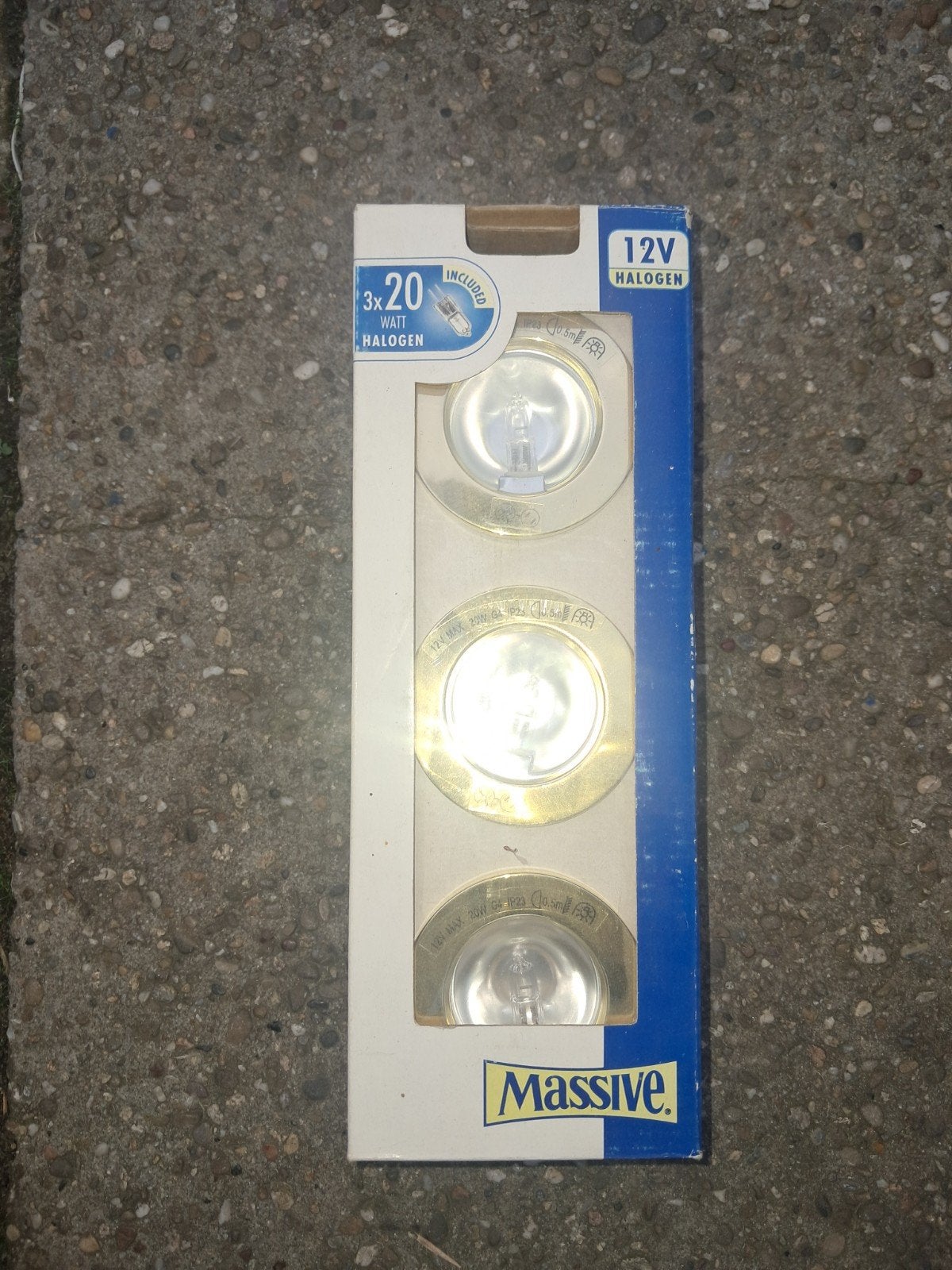 Massive Pitru Halogeen Inbouwspots - 3x20W, 12V, Nieuw, Ophalen of Verzenden, Halogeenlamp, 10 tot 30 watt