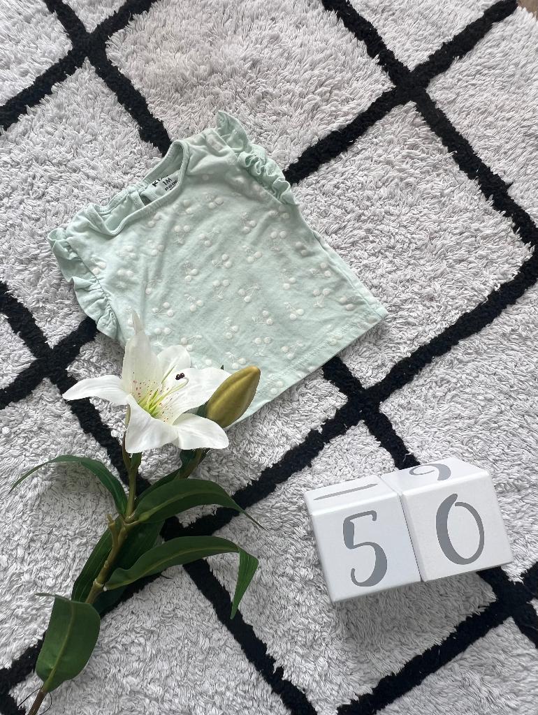 ZGAN groen Kiabi kers print baby shirt top rushes meisje, Kiabi, Meisje, Ophalen of Verzenden, Zo goed als nieuw