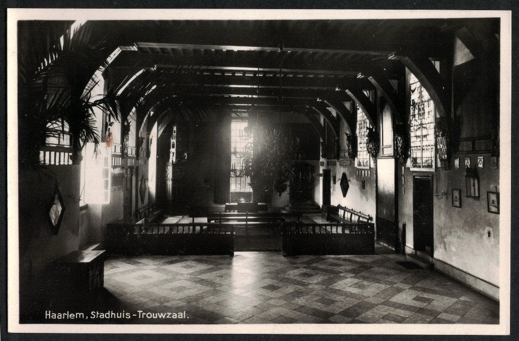 Haarlem, Stadhuis - Trouwzaal., Ophalen of Verzenden, 1940 tot 1960, Ongelopen, Noord-Holland
