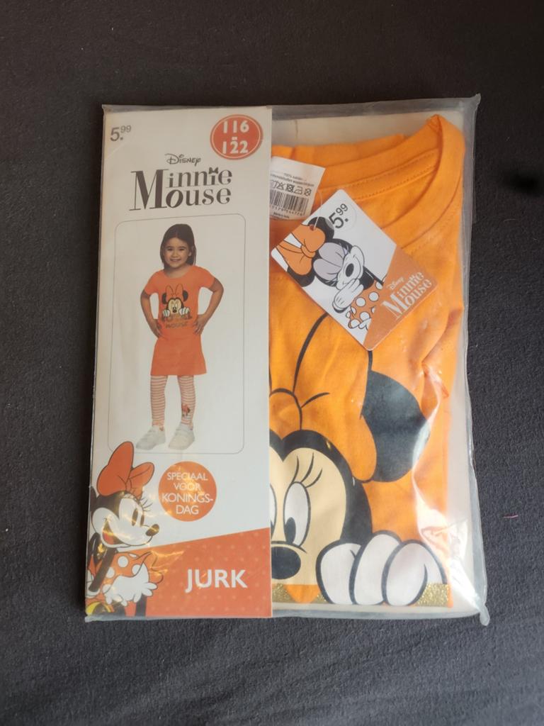 Disney oranje jurk Minnie Mouse 116-122 NIEUW, Kinderen en Baby's, Kinderkleding | Maat 116, Ophalen of Verzenden, Nieuw, Meisje