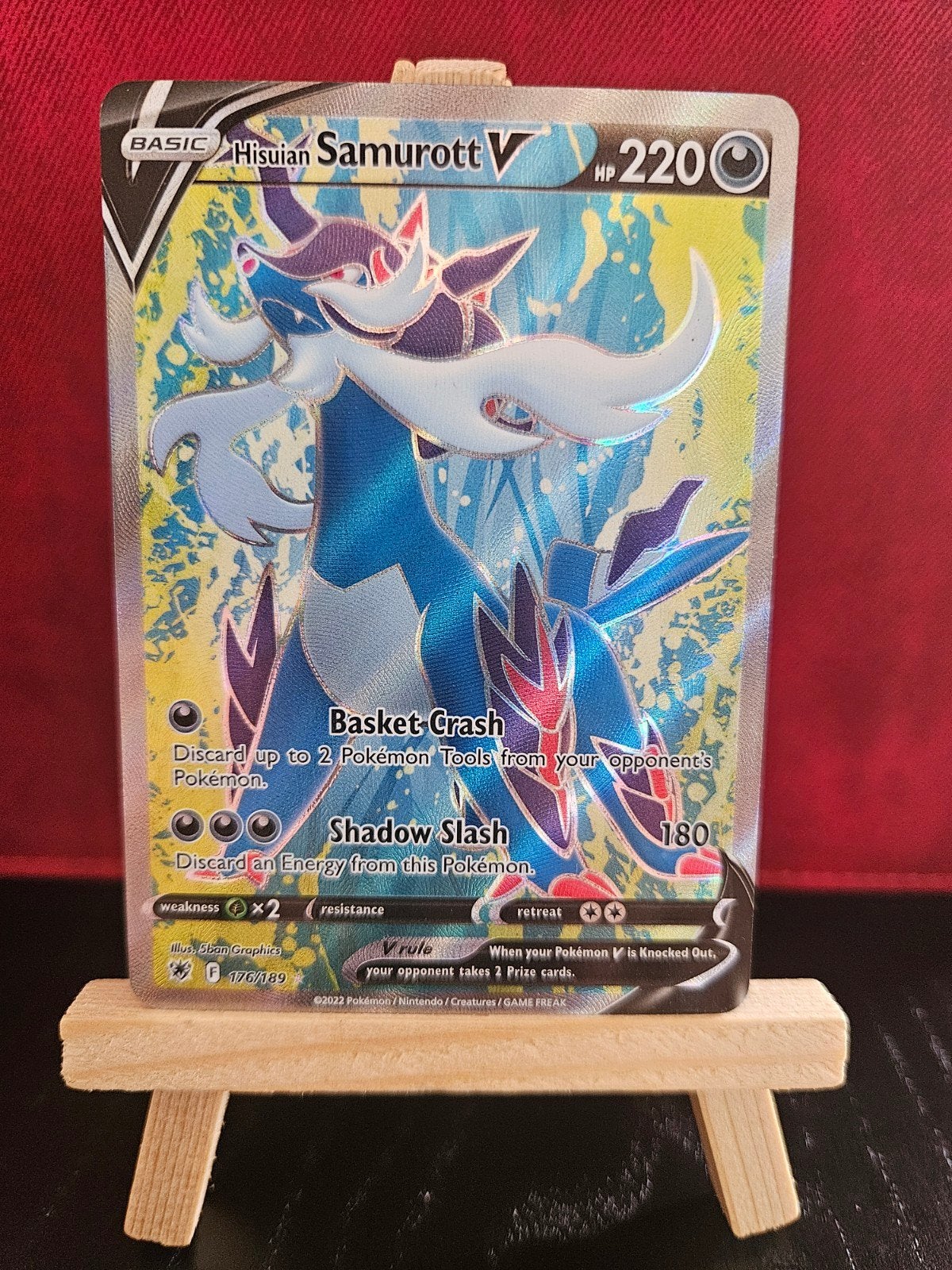 Hisuian Samurott V #176, Ophalen of Verzenden, Gebruikt, Losse kaart, Foil