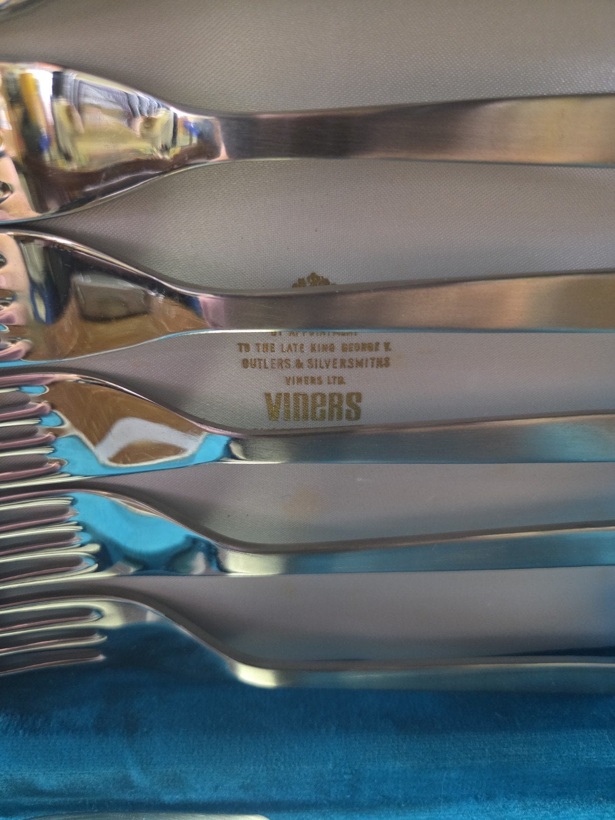 vintage Viners stainless bestek setje, Huis en Inrichting, Ophalen of Verzenden, Zo goed als nieuw, X, X