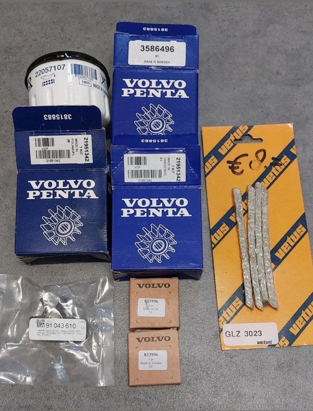 Org. Volvo Penta Motor onderhouds onderdelen. Ook per stuk, Watersport en Boten, Accessoires en Onderhoud, Ophalen of Verzenden