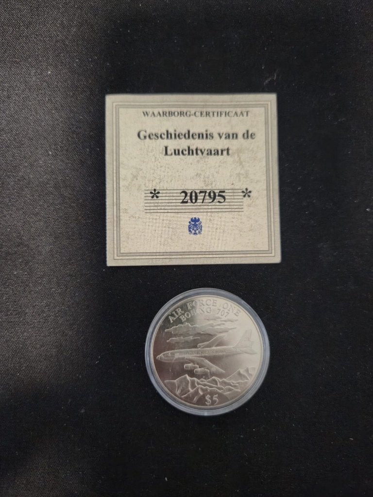 air force one 5 dollar munt, Ophalen of Verzenden, Noord-Amerika, Losse munt