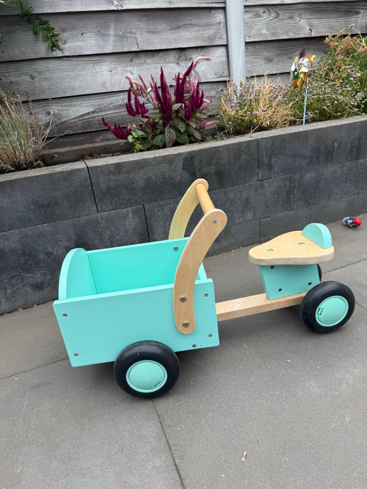 Houten loopwagen met naam - Mintgroen, Ophalen, Gebruikt, Duw- of Trekspeelgoed