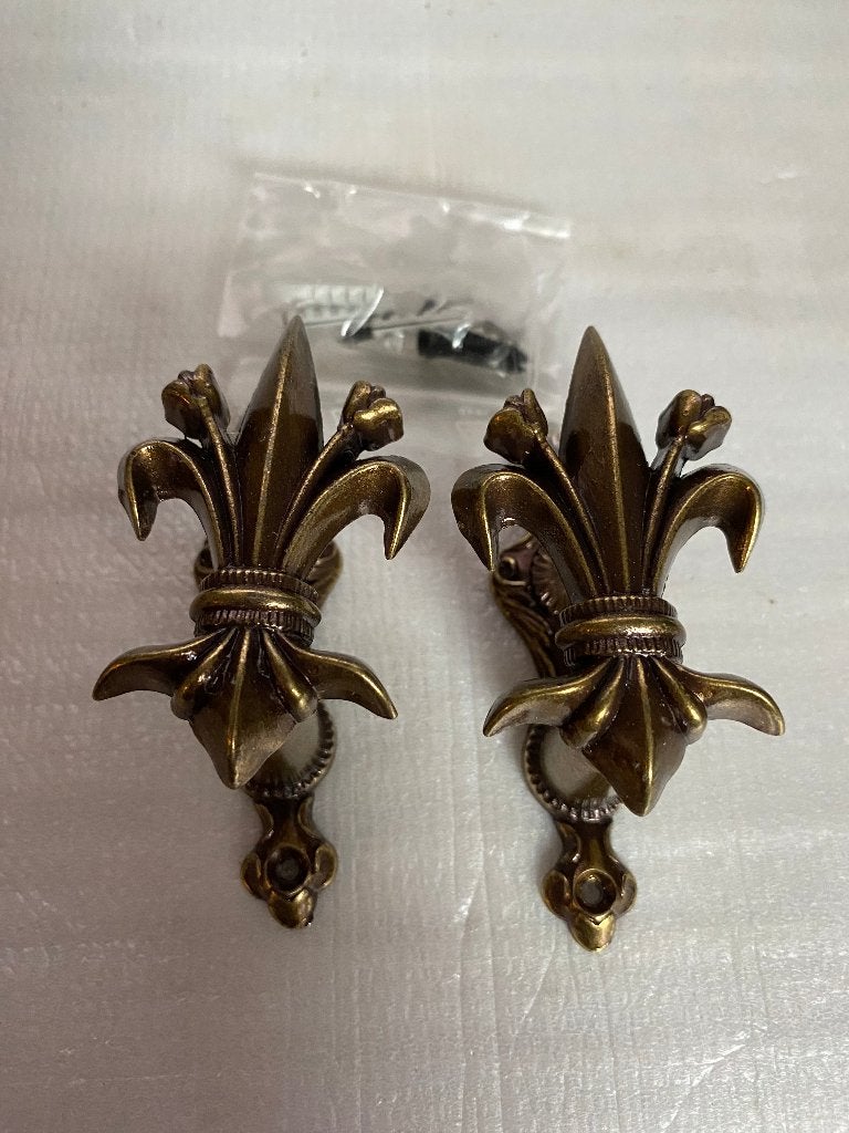Set van 2 gouden Fleur de Lys jachthaken/geweerhouders, Antiek en Kunst, Ophalen of Verzenden