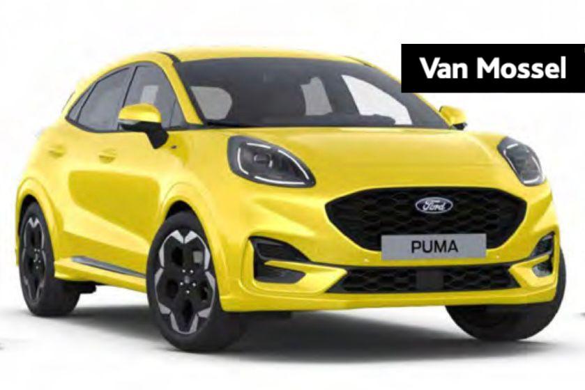 Ford Puma 1.0 EcoBoost Hybrid ST-Line X | Incl. €4000,- FO, Puma, Euro 6, Leder en Stof, Geel