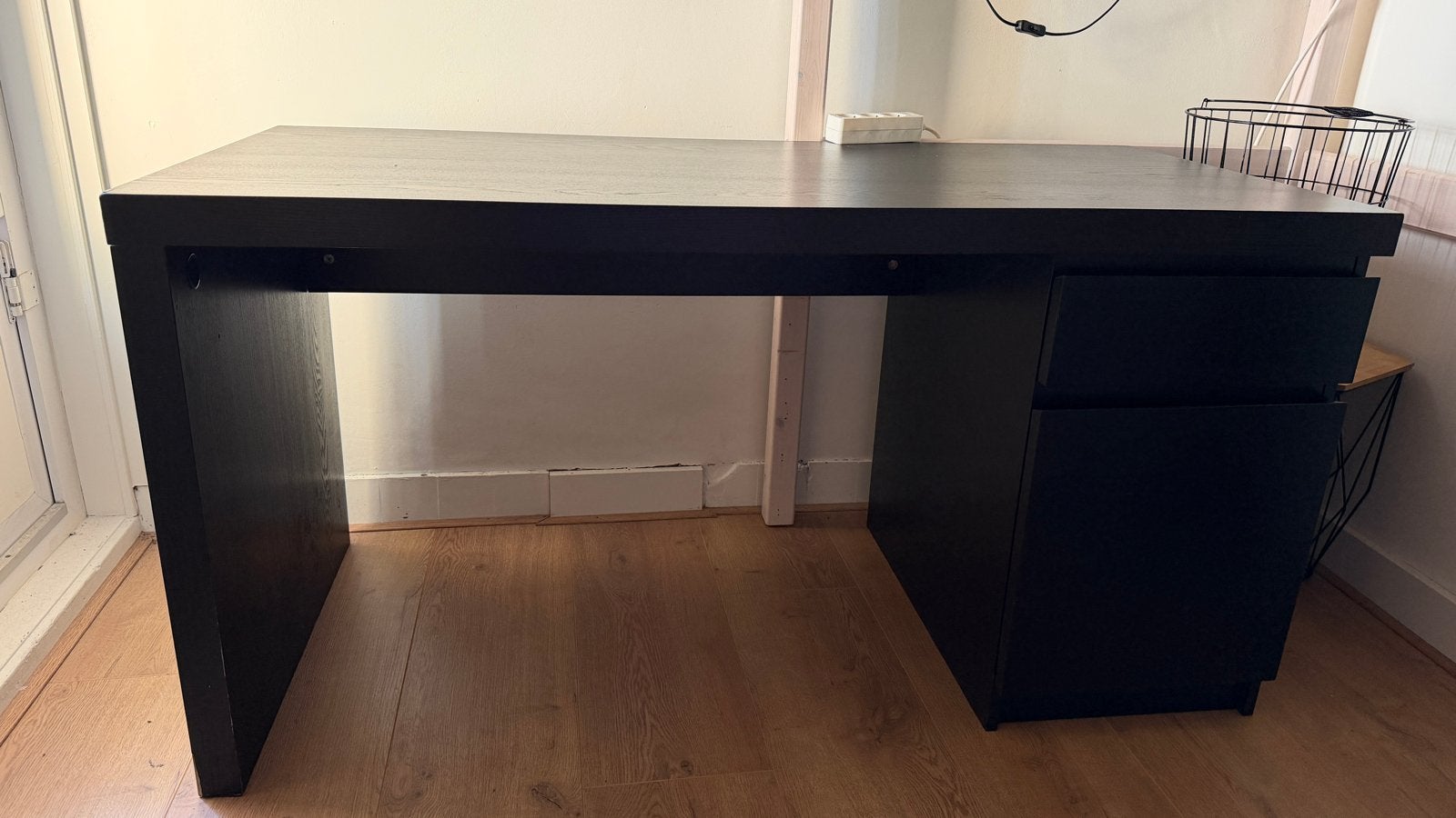IKEA bureau met ladeblok - Zwart, Ophalen, Zwart, Gebruikt, Spaanplaat of MDF