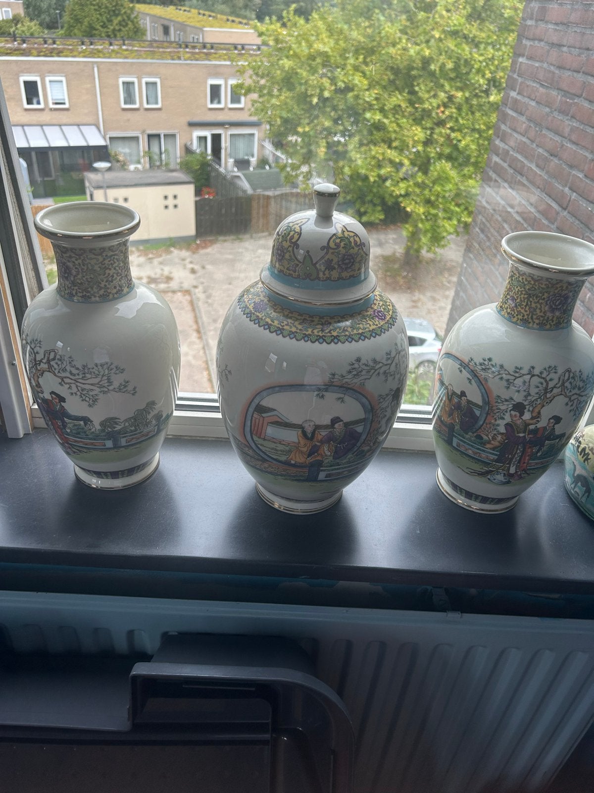 Set van 3 Antieke Chinese Vazen met Gedetailleerde Scènes, Antiek en Kunst, Ophalen