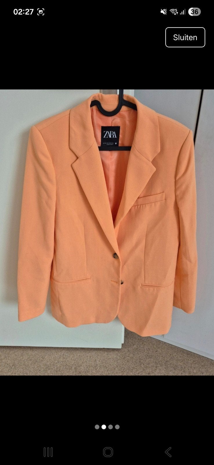 Zara Oranje Blazer - Maat xs, Zara, Oranje, Ophalen of Verzenden, Zo goed als nieuw