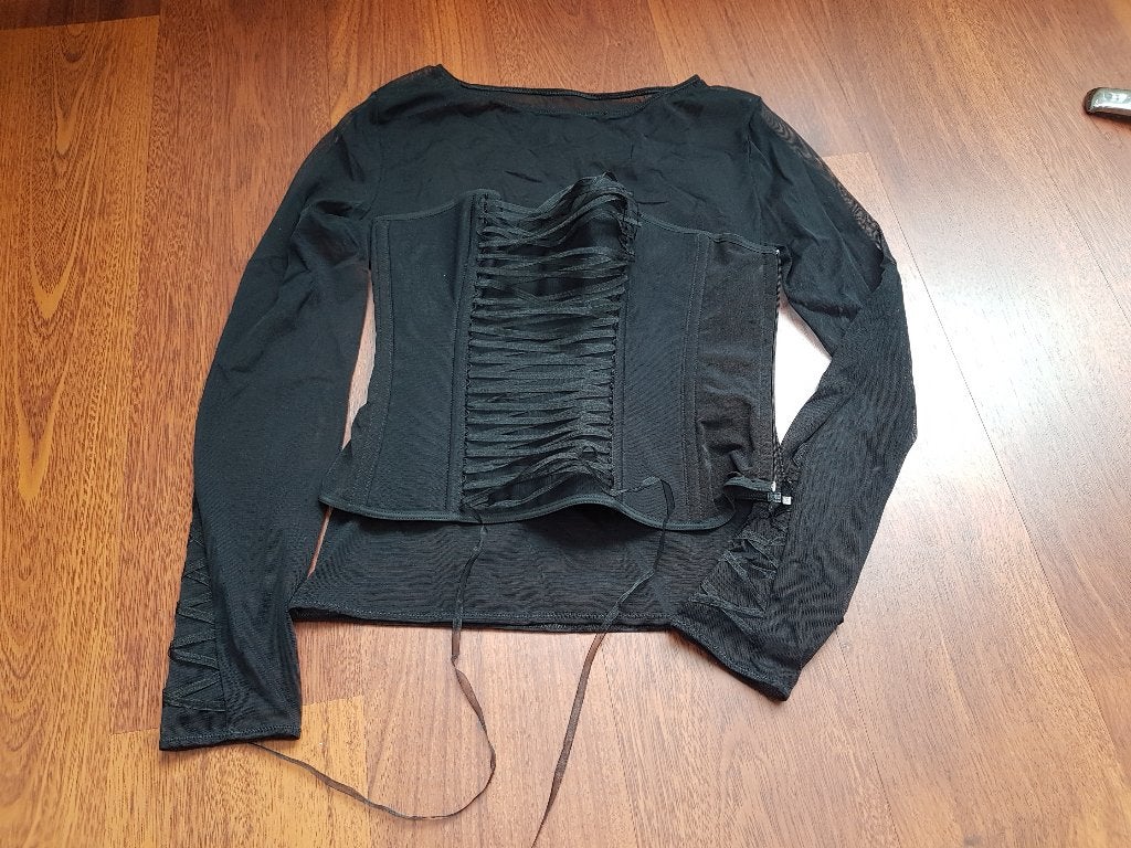 Mooie set van Aubade corset met topje zwart S/M, Aubade, Ophalen of Verzenden, Zwart, Body of Korset