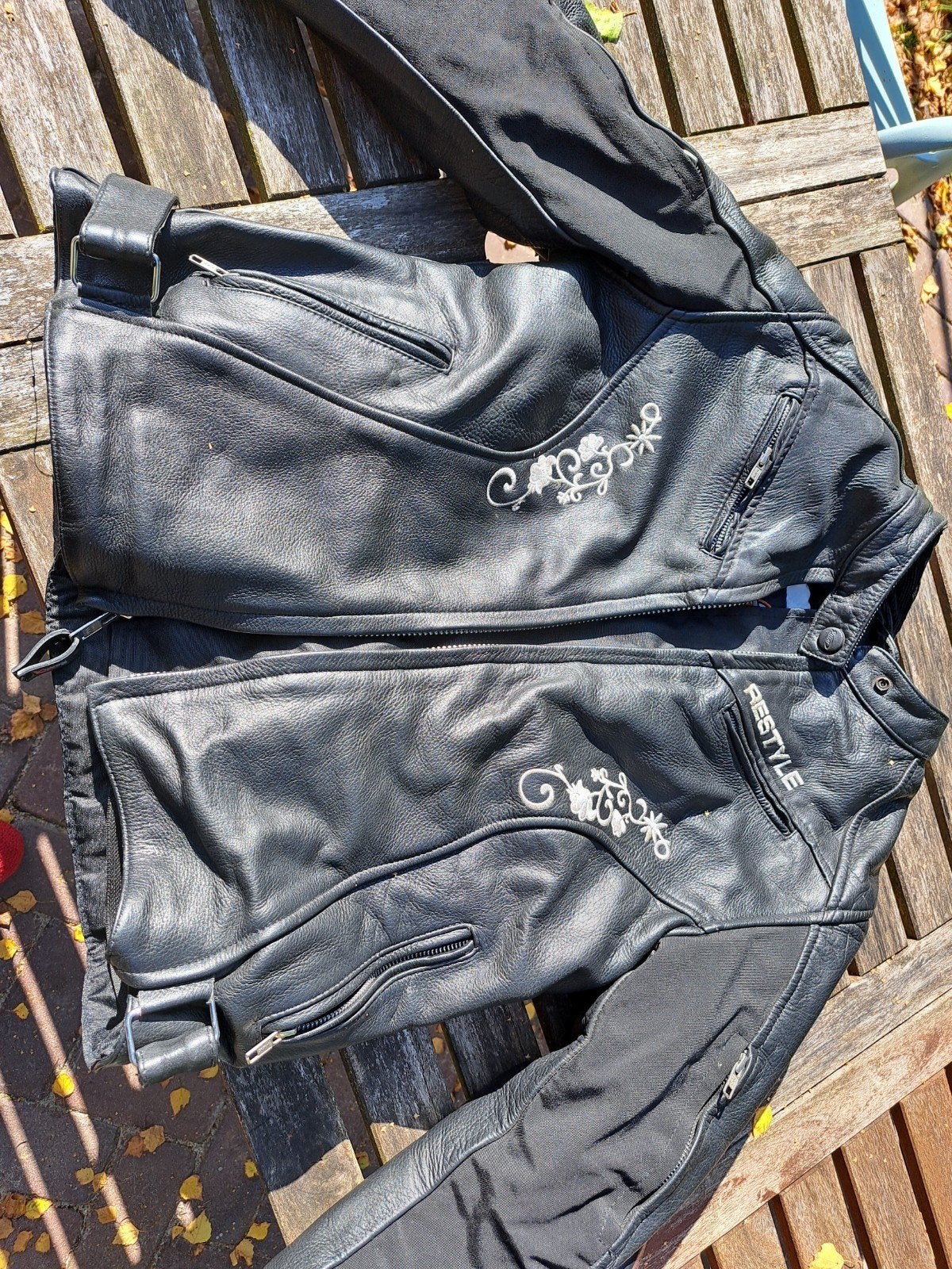 Restyle Leren Motorjas Dames - Maat L met Bescherming, Motoren, Kleding | Motorkleding, Ophalen, Tweedehands, Dames, Jas | leer