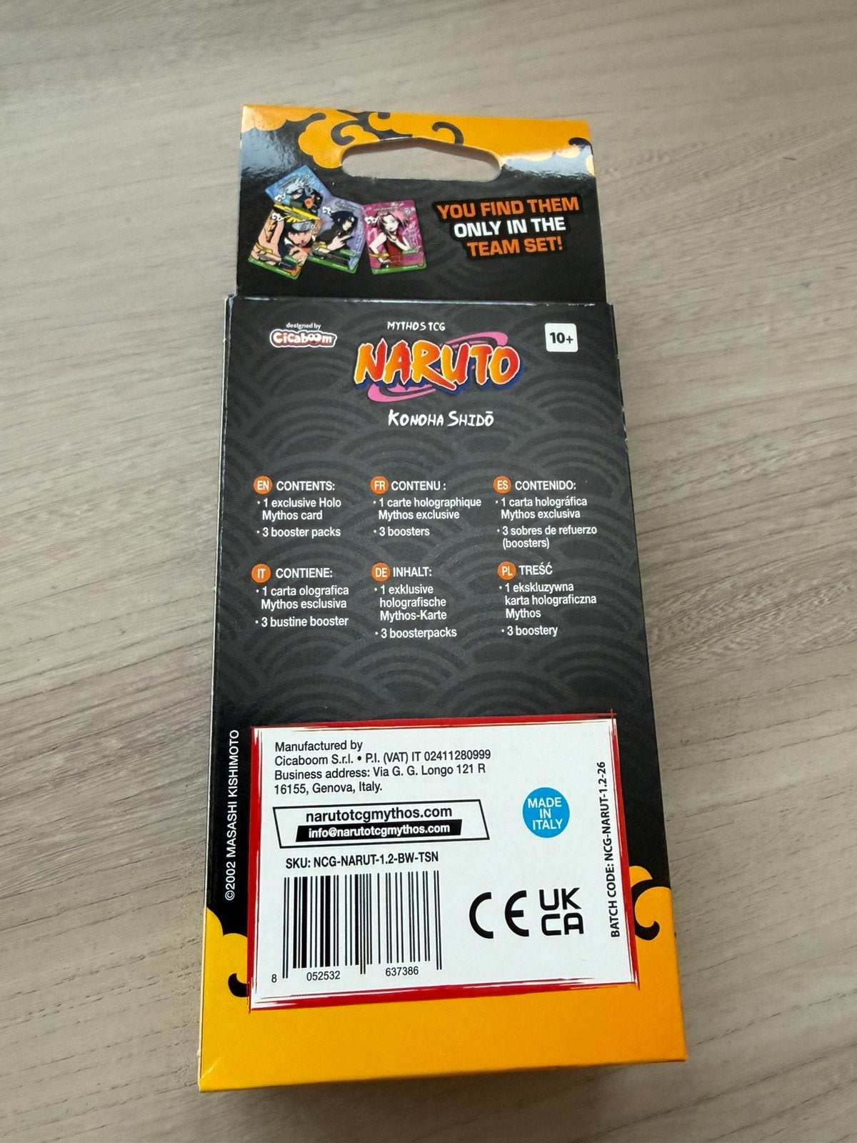 Naruto Mythos TCG Konoha Shidō Team Set Naruto Uzumaki Holo, Ophalen of Verzenden, Zo goed als nieuw
