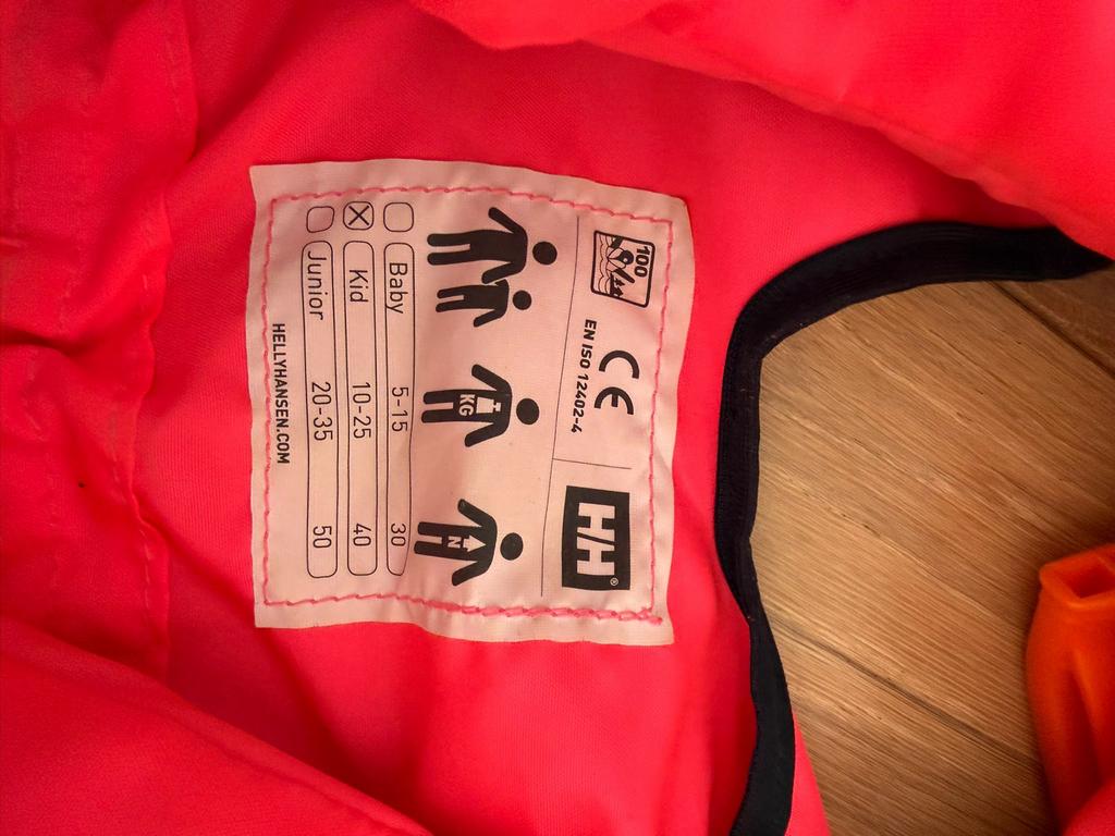 Helly Hansen reddingsvest voor kinderen (20-35 kg), Ophalen, Zo goed als nieuw, Overige typen