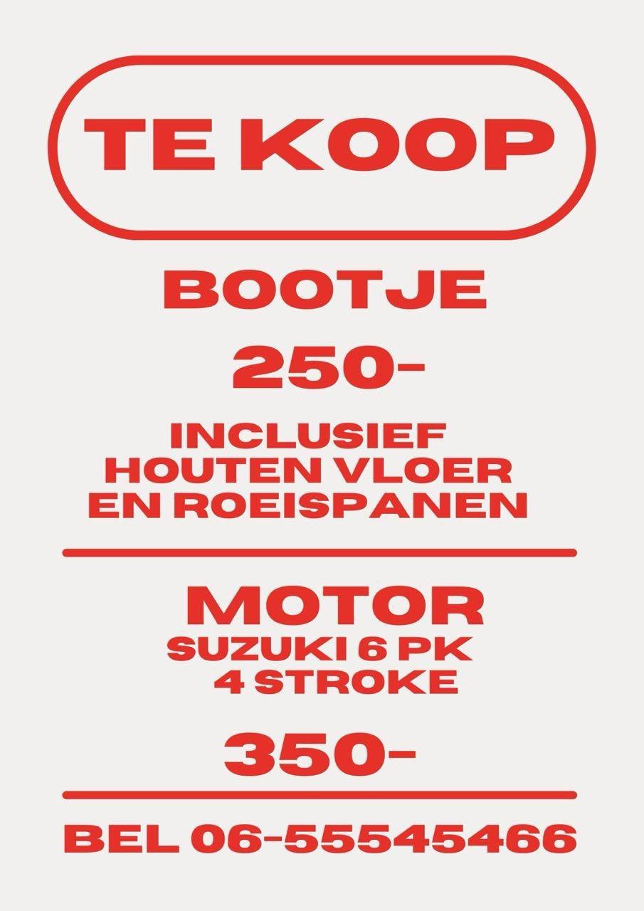 Bootje te koop met motor, Ophalen, Gebruikt, Overige typen