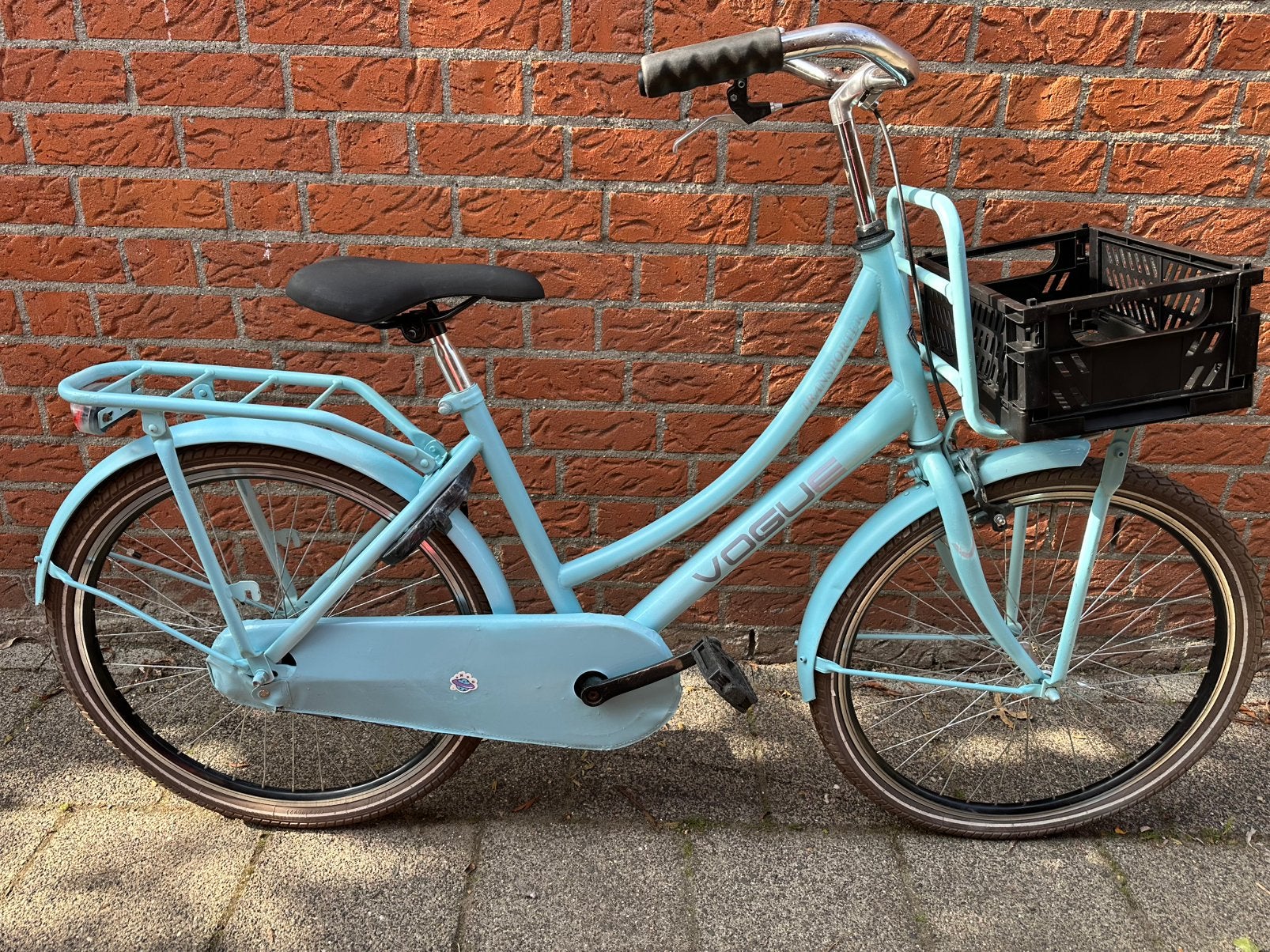 Meisjesfiets Vogue 24 inch terugtrap met fietsbak, Fietsen en Brommers, Ophalen, Terugtraprem, 24 inch, Handrem