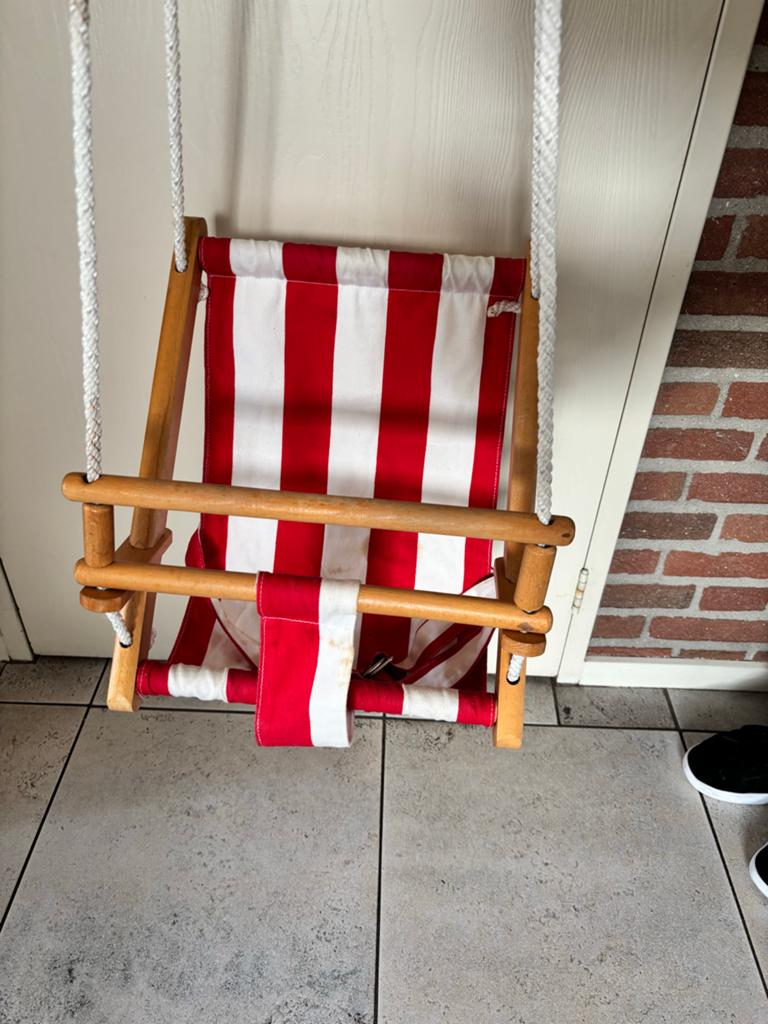 Baby schommel rood/wit gestreept, Ophalen of Verzenden, Gebruikt, Overige typen