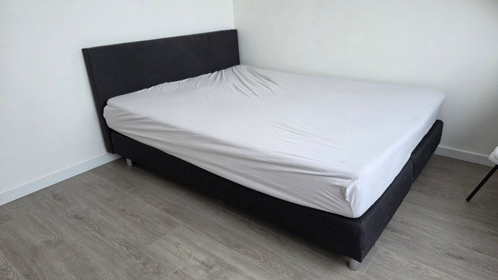 Grijze boxspring 160x200 cm, Huis en Inrichting, Slaapkamer | Boxsprings, Ophalen, Gebruikt, Tweepersoons, 200 cm