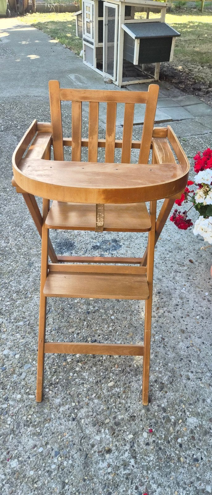 Vintage houten kinderstoel - opknapper, Kinderen en Baby's, Kinderstoelen, Ophalen, Gebruikt, Overige typen, Afneembaar eetblad