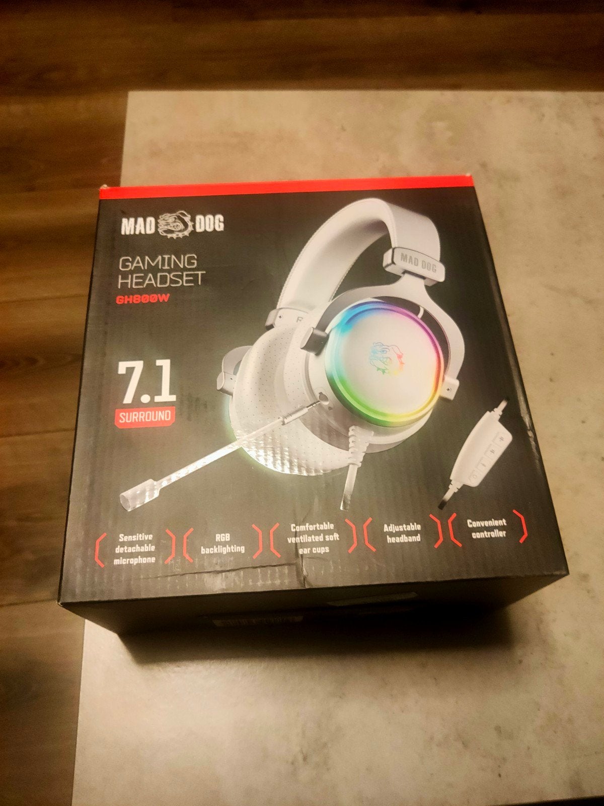 Mad Dog Gaming Headset GH800W 7.1 Surround met USB aansluiti, Computers en Software, Ophalen of Verzenden, Gaming headset, Zo goed als nieuw