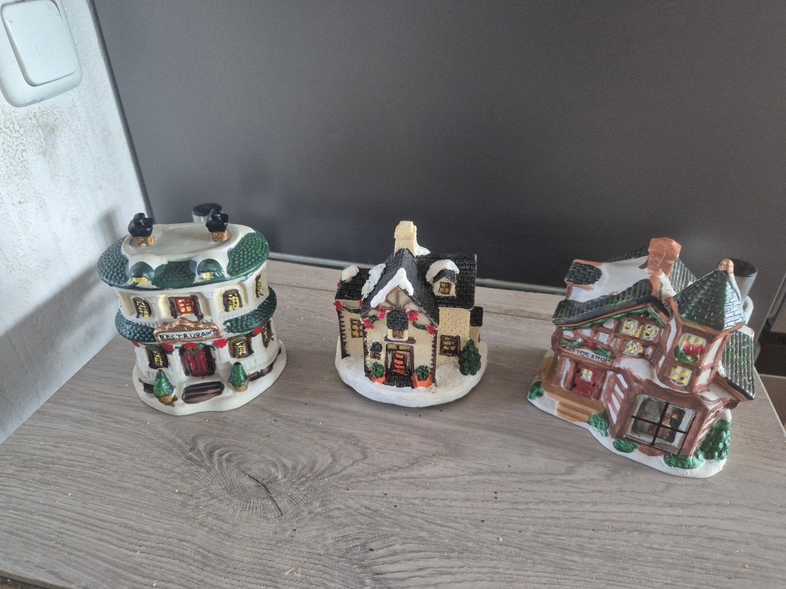 3 kersthuisjes, Ophalen of Verzenden, Zo goed als nieuw