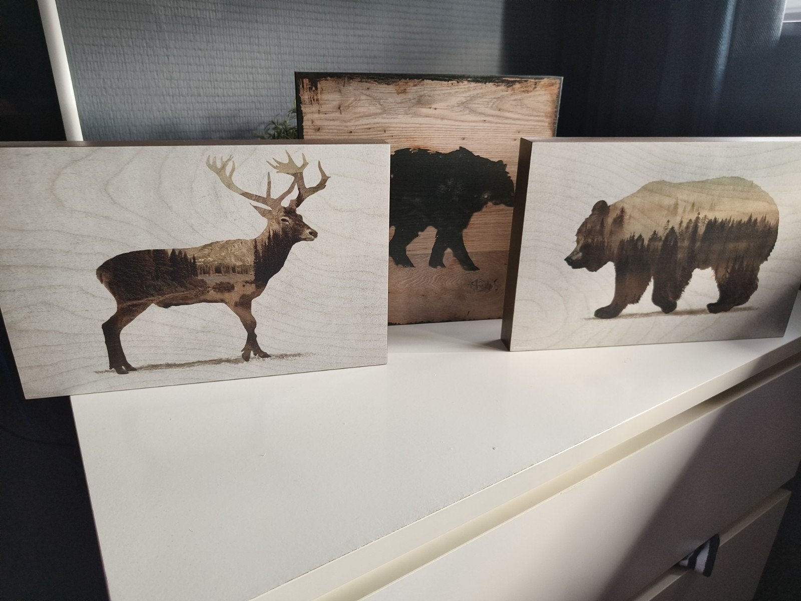 Drie Ikea schilderijtjes Björnamo 16353, Huis en Inrichting, Ophalen of Verzenden, Minder dan 50 cm, Schilderij
