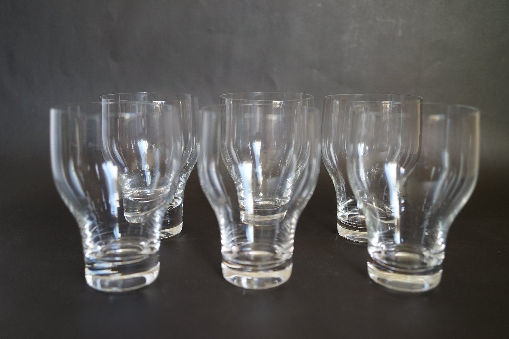 6x kristal water bierglas Rosenthal Lotus Wiinblad Latham, Glas of Glazen, Gebruikt, Overige merken, Ophalen of Verzenden