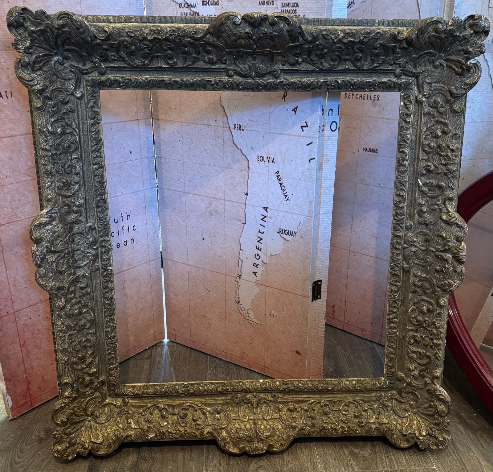 Antieke houten Barokke schilderij lijst  goudkleurig, Ophalen
